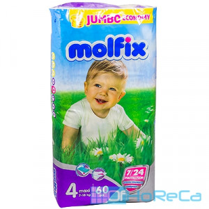 Подгузники детские 7-18кг 60 шт/уп MOLFIX MAXI JUMBO ''HAYAT'' 1/150