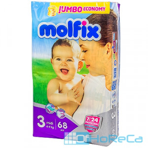 Подгузники детские 4-9кг 68 шт/уп MOLFIX MIDI JUMBO ''HAYAT'' 1/150